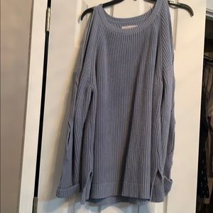 Loft powder blue cold shoulder sweater